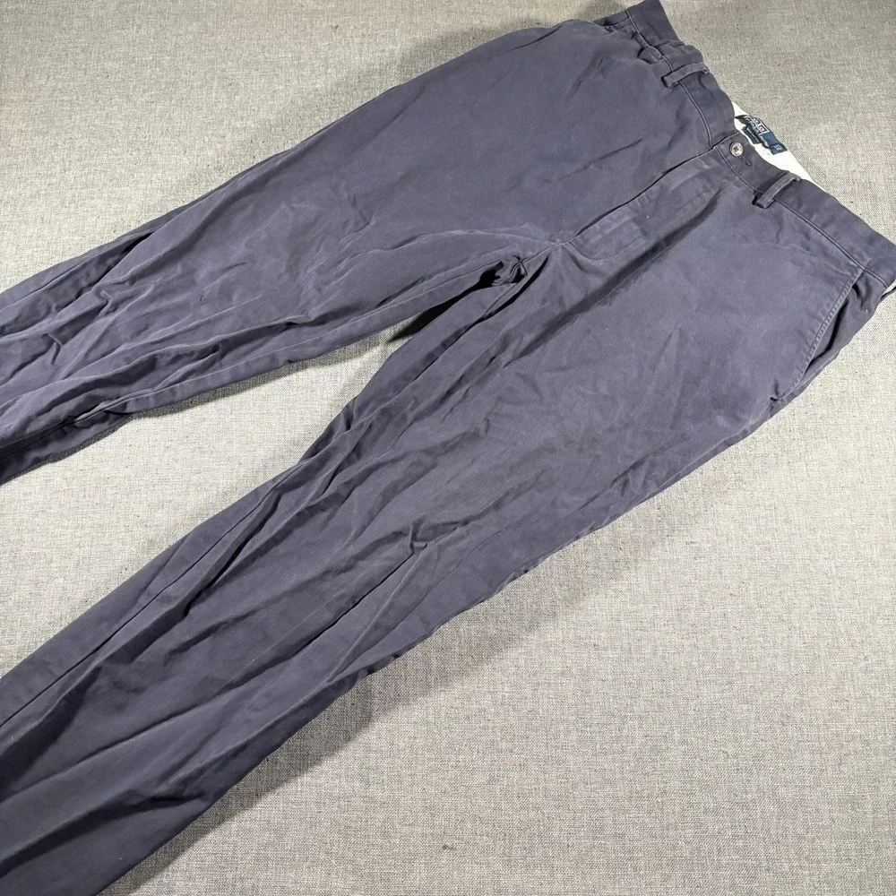 Vintage Polo Ralph Lauren Classic Chino‎ Mens 36x32 Blue Flat Front Cotton Pants